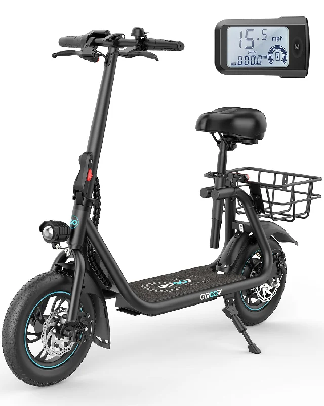 Gyroor C1 Electric Scooter 450W With Seat & Carry Basket