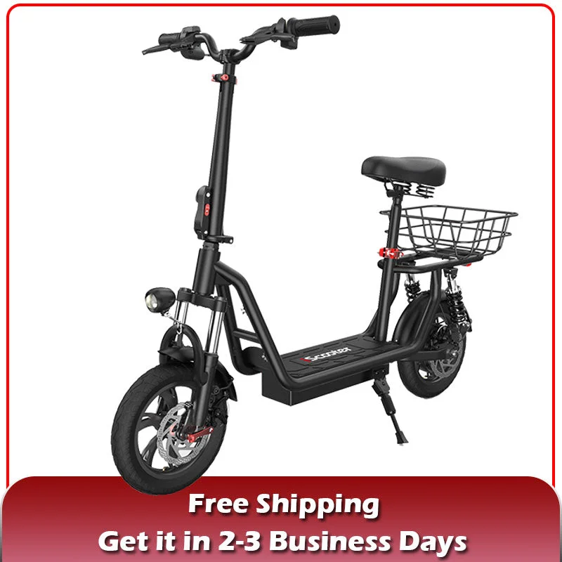 iScooter i12 500W Electric Scooter With Seat & Carry Basket