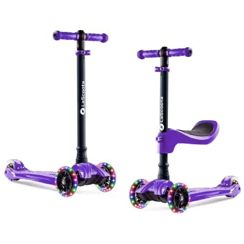 2-in-1 Kids Kick Scooter - Purple