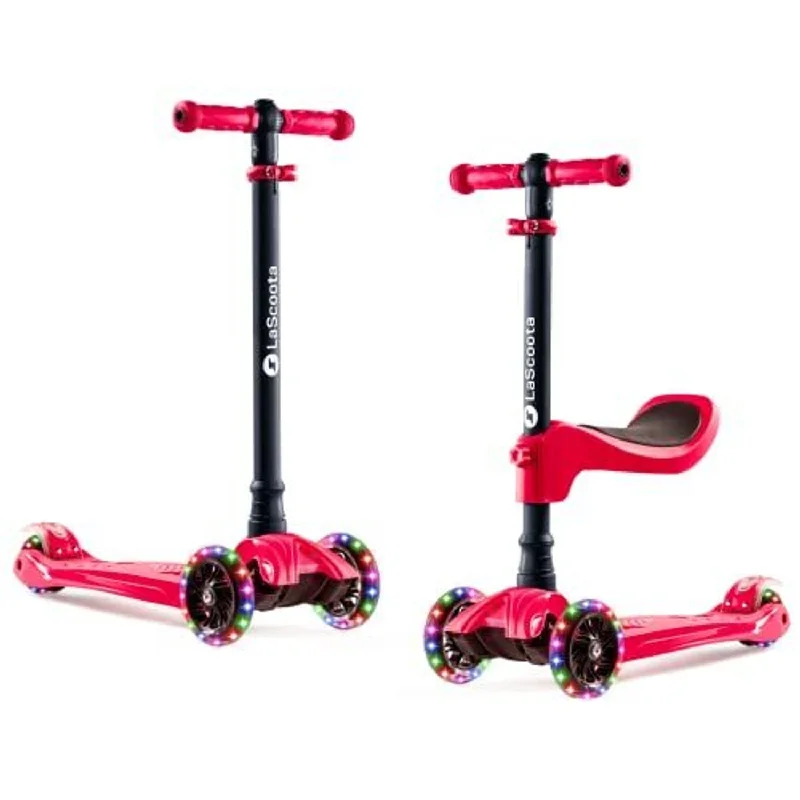 2-in-1 Kids Kick Scooter - Red