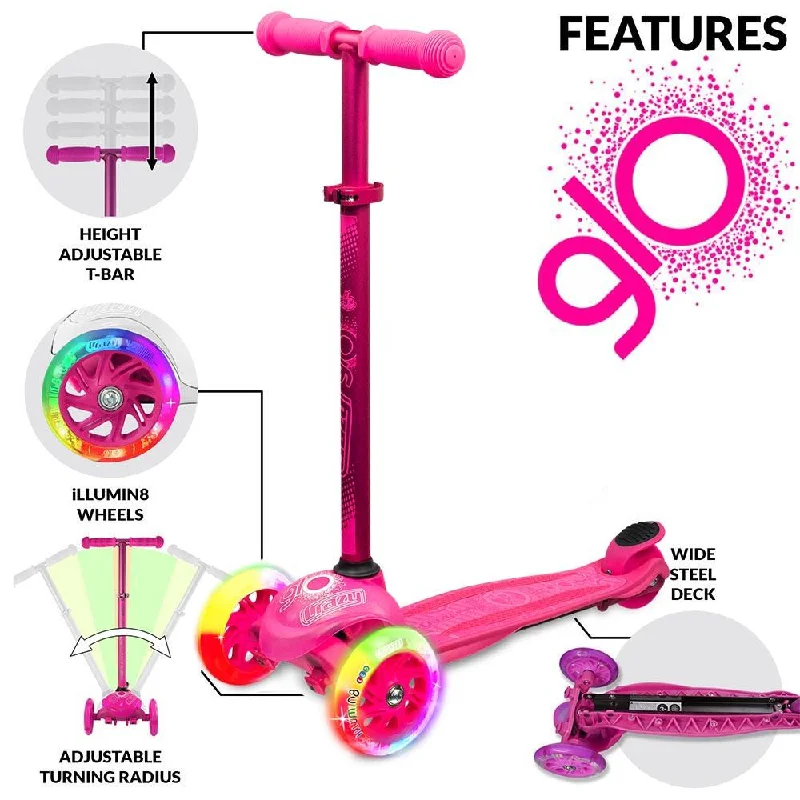 Crazy Skates Joey Glo Scooter & Protexion Set - Pink