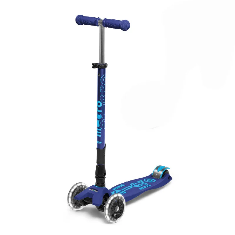 Scooter Maxi Deluxe Plegable LED Azul marino