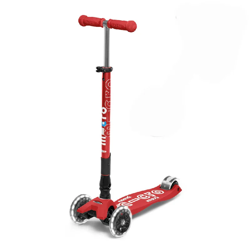 Scooter Maxi Deluxe Plegable LED Rojo