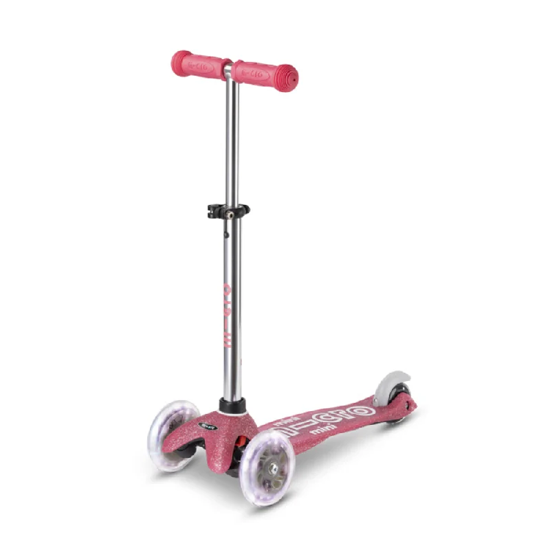 Scooter Mini Deluxe LED Glitter Rosado