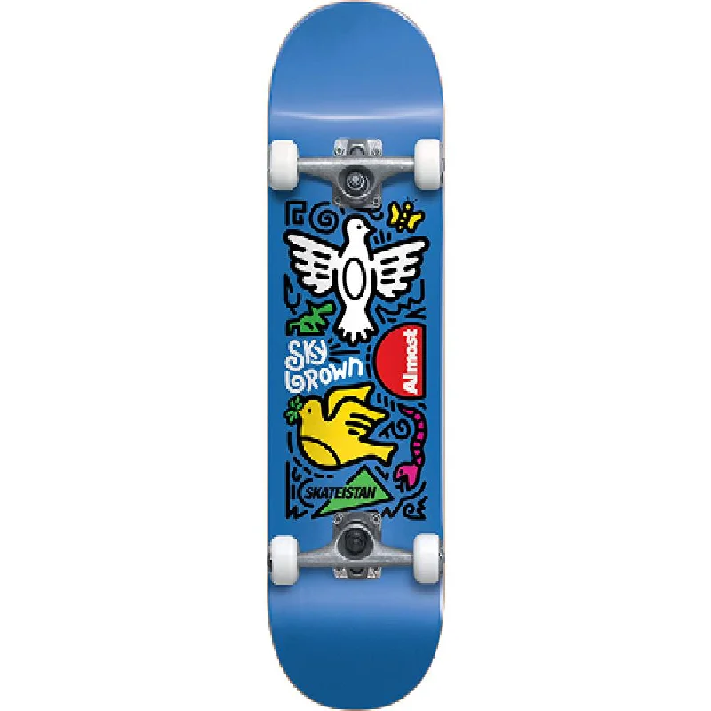 Almost Sky Skateistan Doodle Blue 7.5" Skateboard