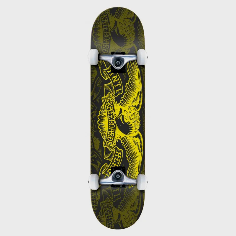 Anti Hero Skateboards - 7.75" Repeater Eagle Complete Skateboard - Black / Yellow