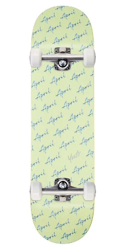 April Yuto Script Logo Skateboard Complete - Green - 8.00"