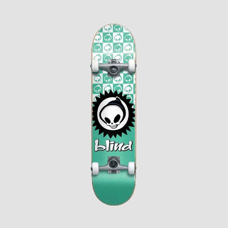 Blind Checkered Reaper FP Mid Skateboard Teal - 7.375"