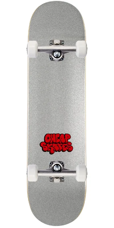 CCS Cheap Skates Tag Glitter Skateboard Complete - White