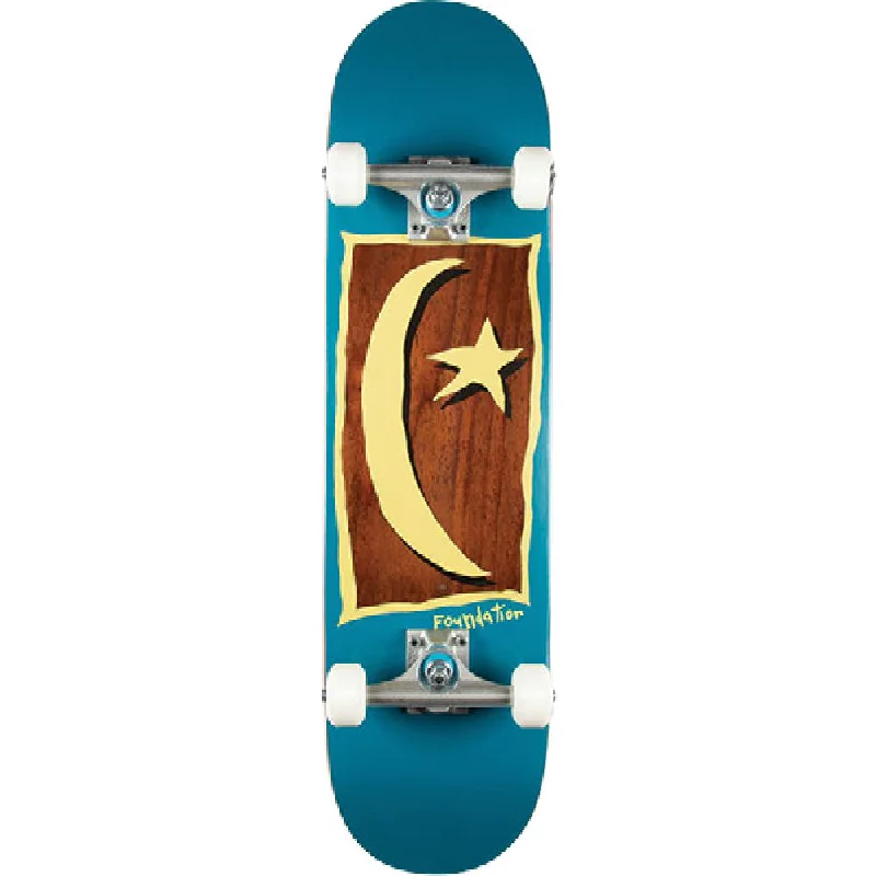 Foundation Star & Moon V2 in Blue 7.88" Skateboard