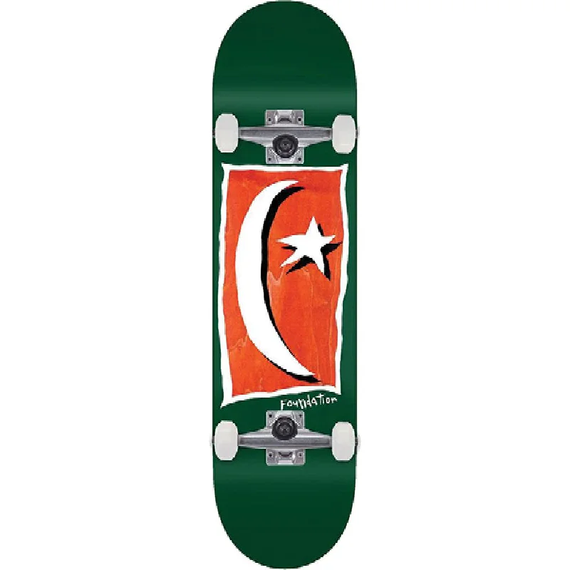 Foundation Star & Moon V2 in Green 8.13" Skateboard