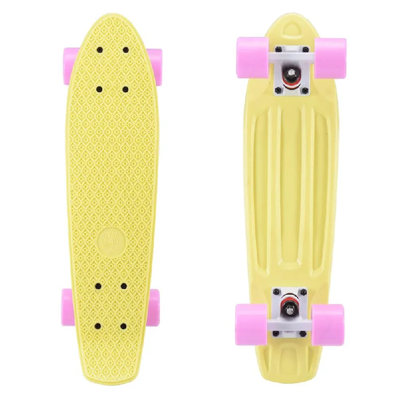 Fun Yellow 22 Inch Mini Cruiser Skateboard for Beginners