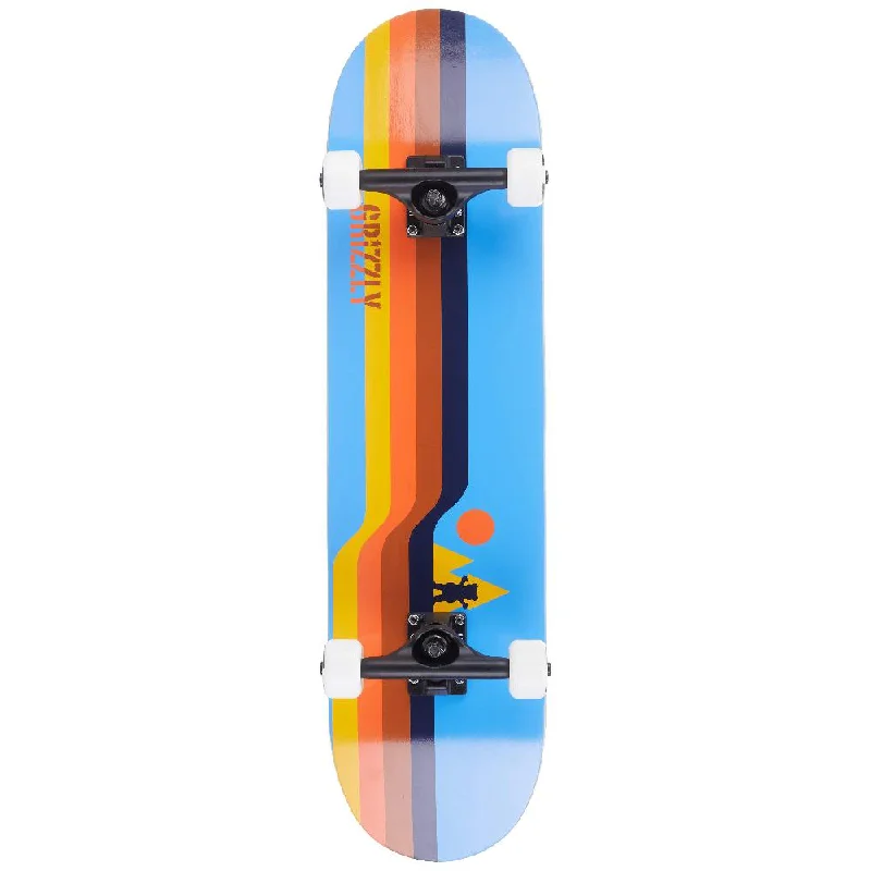 Grizzly Retro Lines Blue 7.5" Complete Skateboard