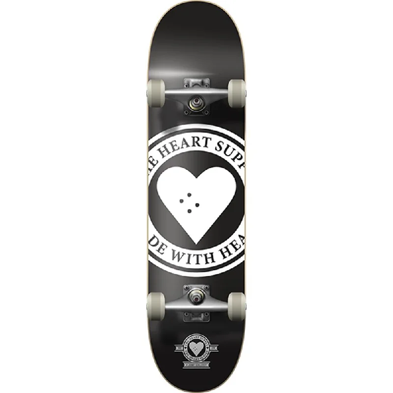 Heart Supply Badge Logo Black 7.75" Skateboard Complete