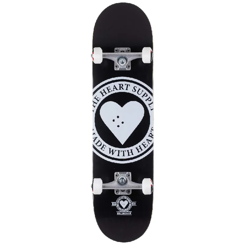 Heart Supply Badge Logo in Black 8.0" Skateboard