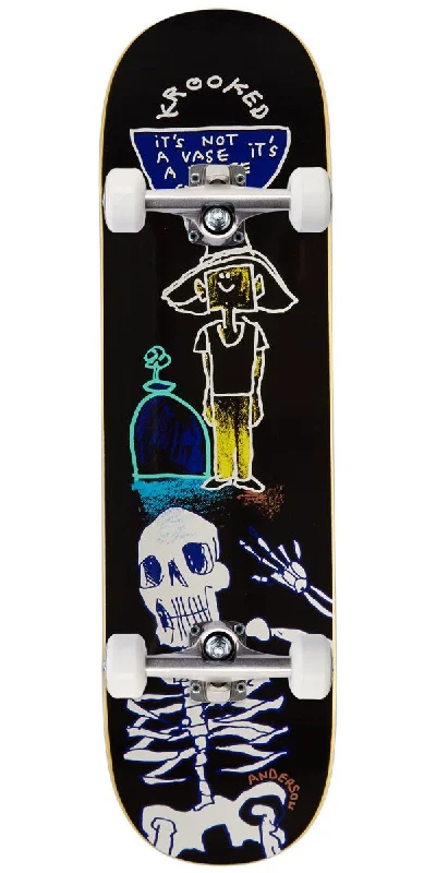 Krooked Manderson Tombe Stone Skateboard Complete - Black - 8.38"