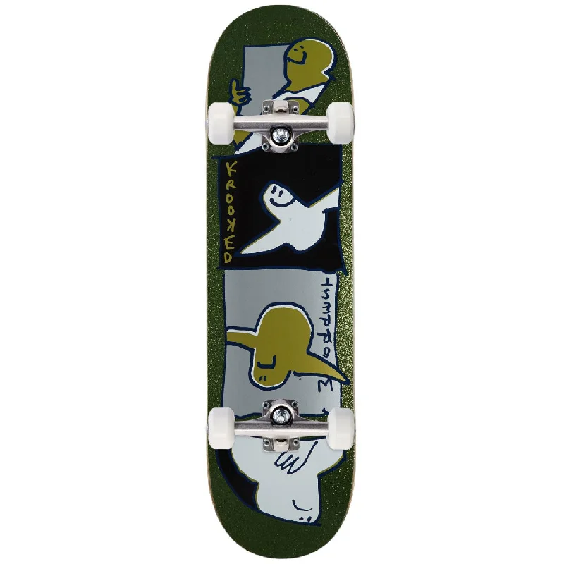 Krooked Worrest Gold Burd Slick Skateboard Complete - Green - 8.30"