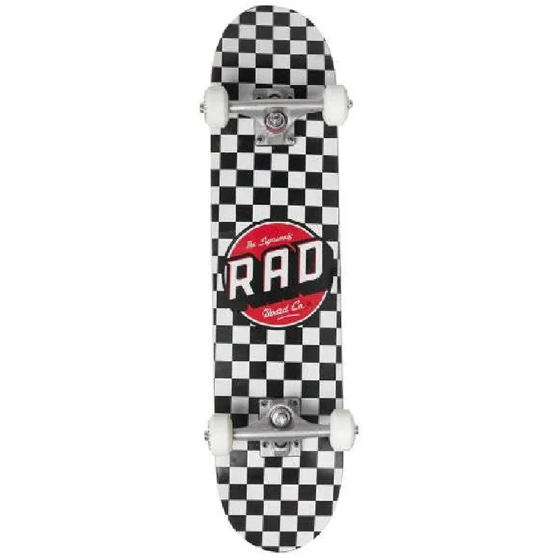 Rad Checker White and Black 7.5" Skateboard