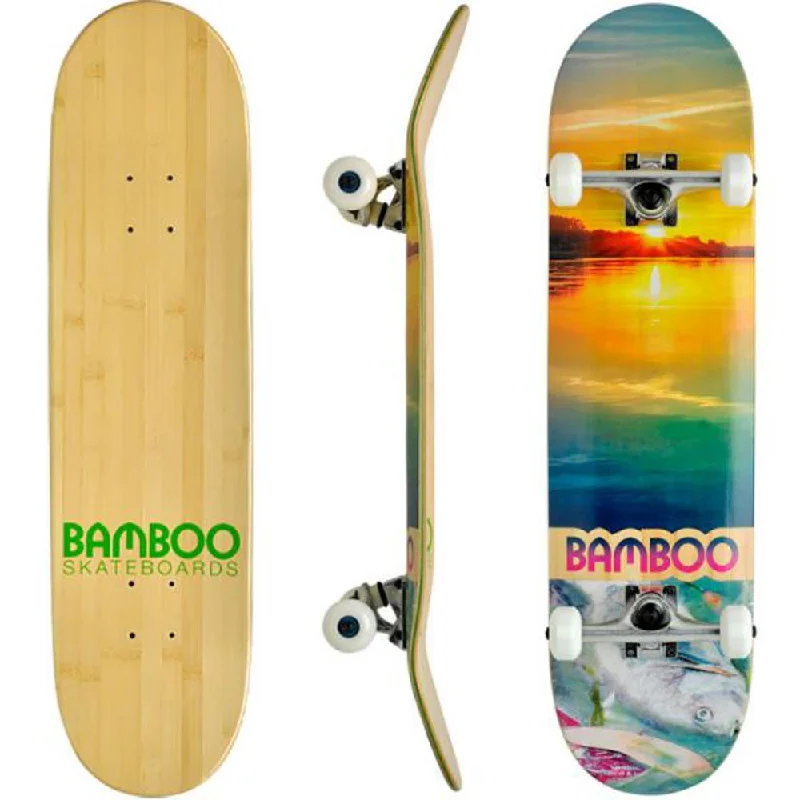 River Disaster Graphic Bamboo Skateboard