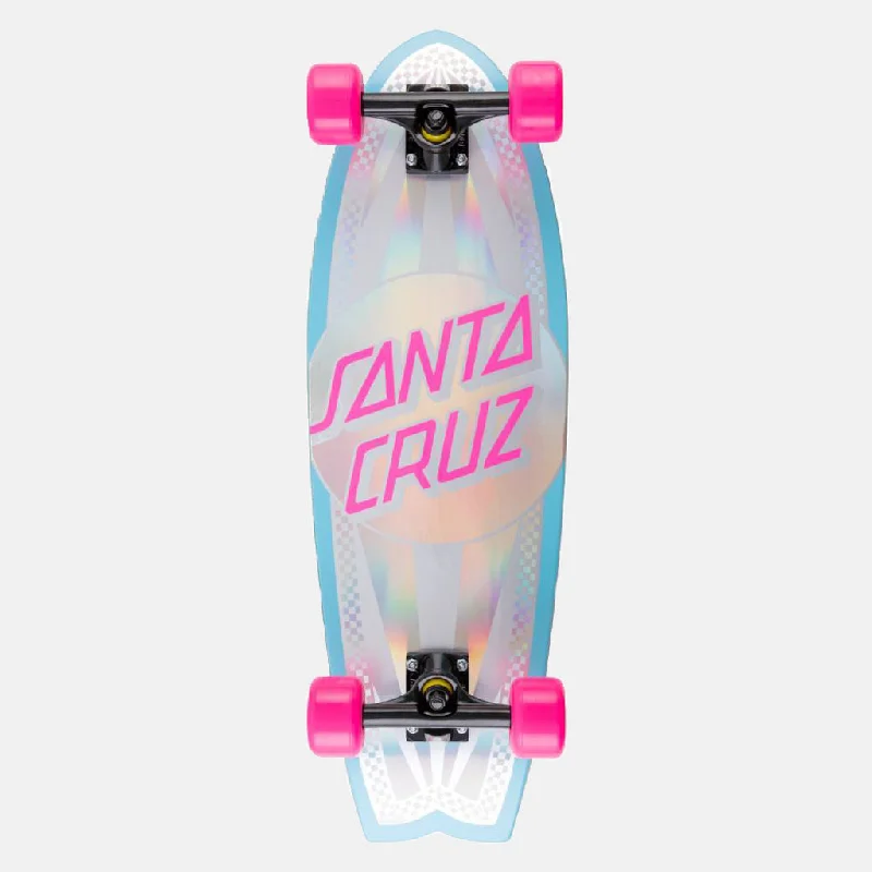 Santa Cruz - 8.8" Prismatic Dot Shark Cruiser Complete Skateboard - Silver