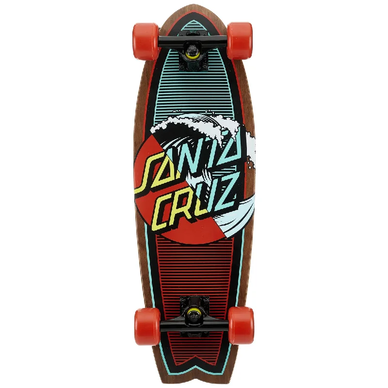 Santa Cruz - Classic Wave Splice Shark Complete - Cruiser Skateboard  8.8 x 27.7