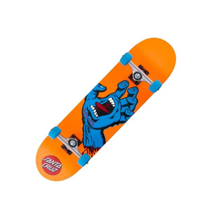 Santa Cruz Mid Screaming Hand Kids Skateboard (Orange)