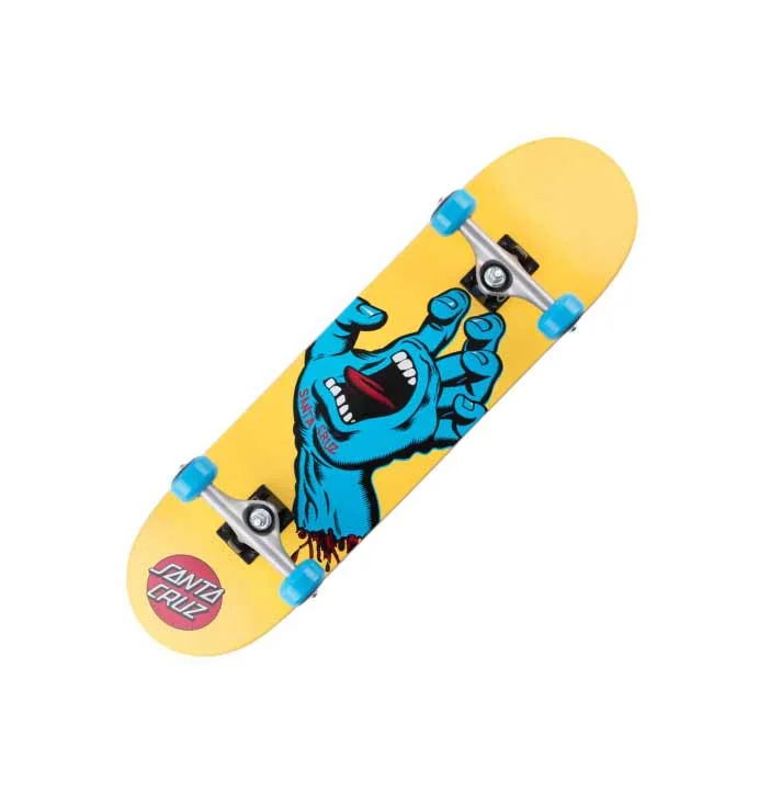 Santa Cruz Mini Screaming Hand Kids Skateboard (Yellow)