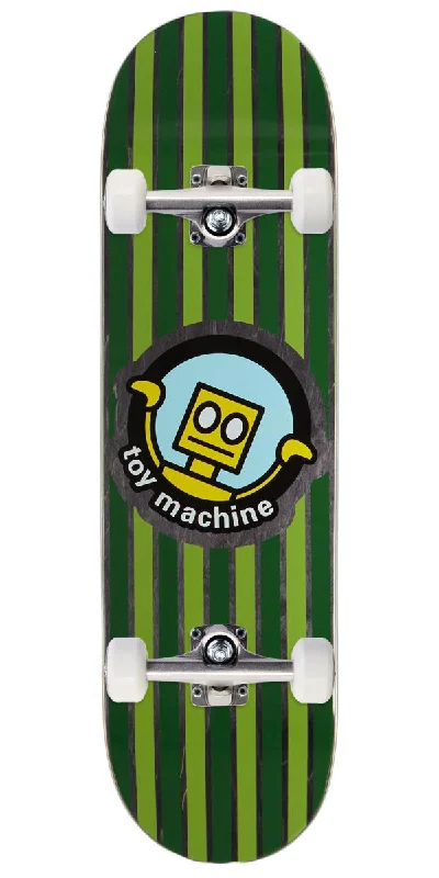 Toy Machine Robot Stripes Skateboard Complete - Green - 8.75"