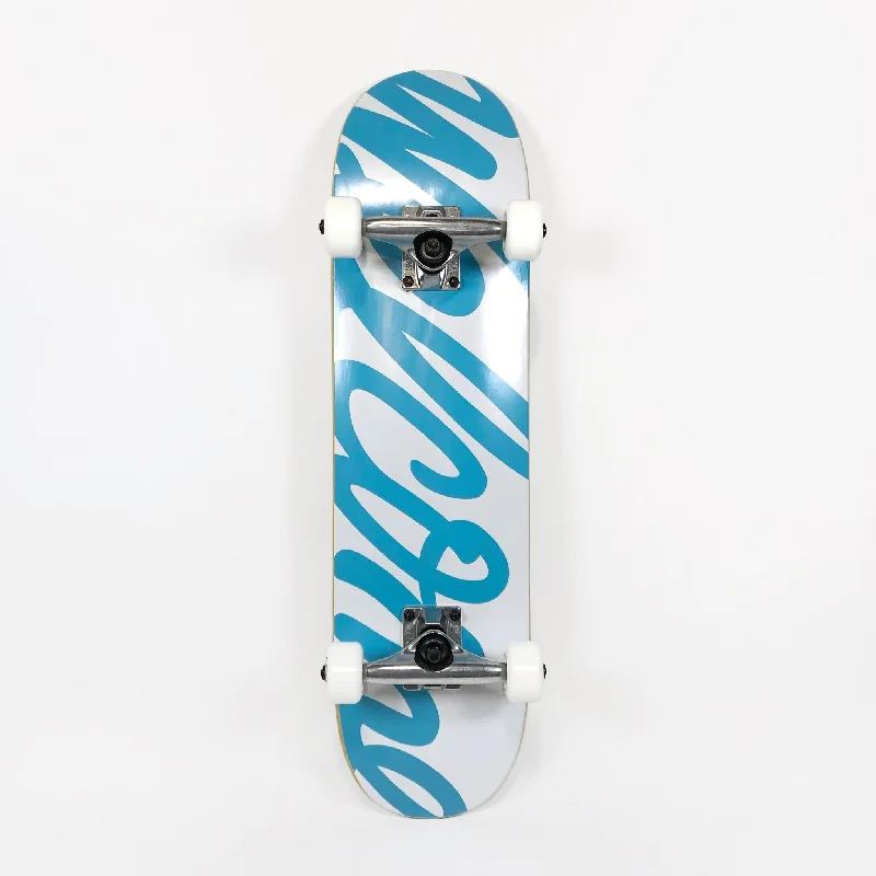 Welcome Skate Store - 7.25" Script Logo Complete Skateboard - Blue / White (KIDS)