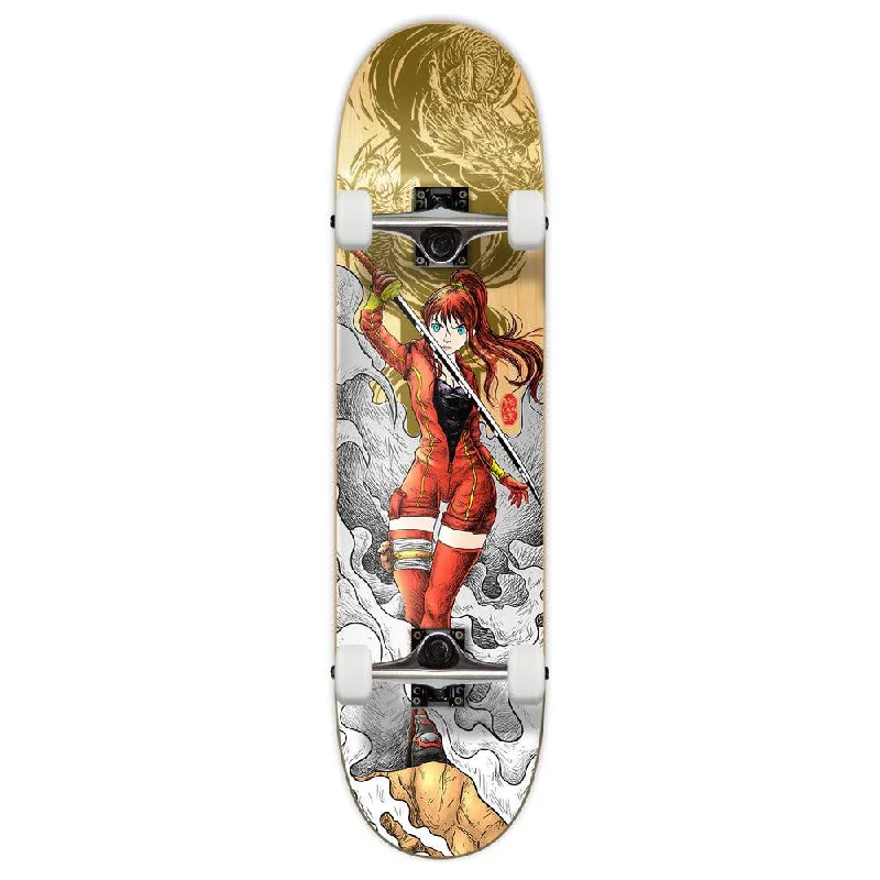 Yocaher Girl Samurai Gold Dragon 7.75" Skateboard - Samurai Series